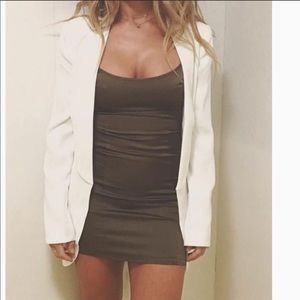 Kittenish Silk Olive Dress